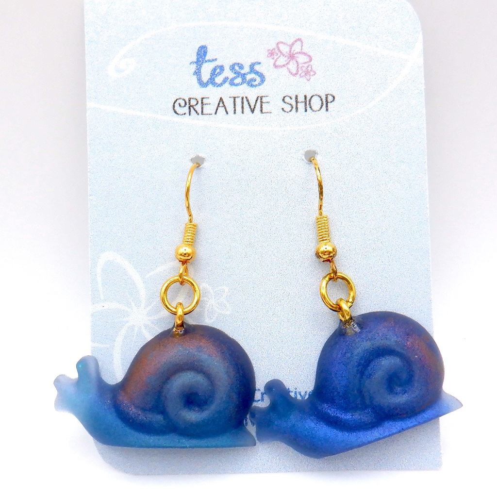 Small Resin Snails Earrings New